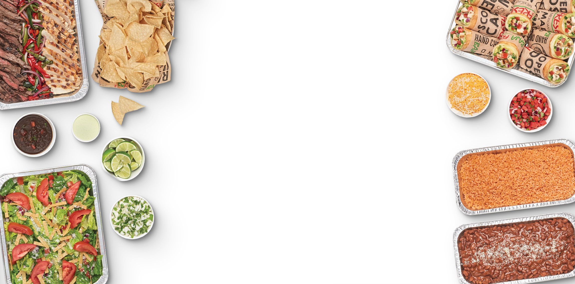 Banner with overhead food products