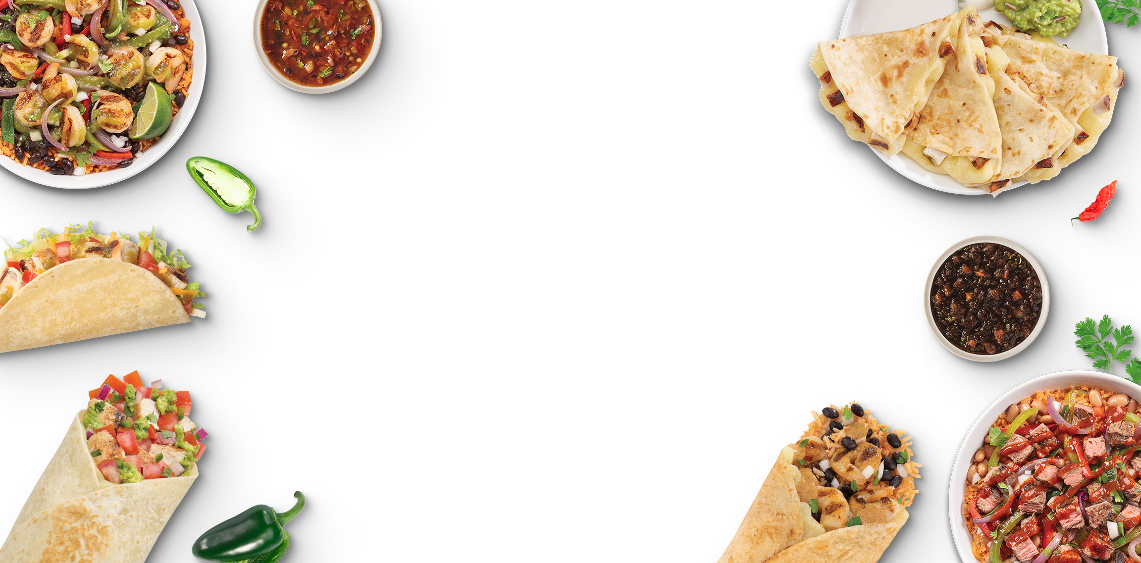 Banner with overhead food products