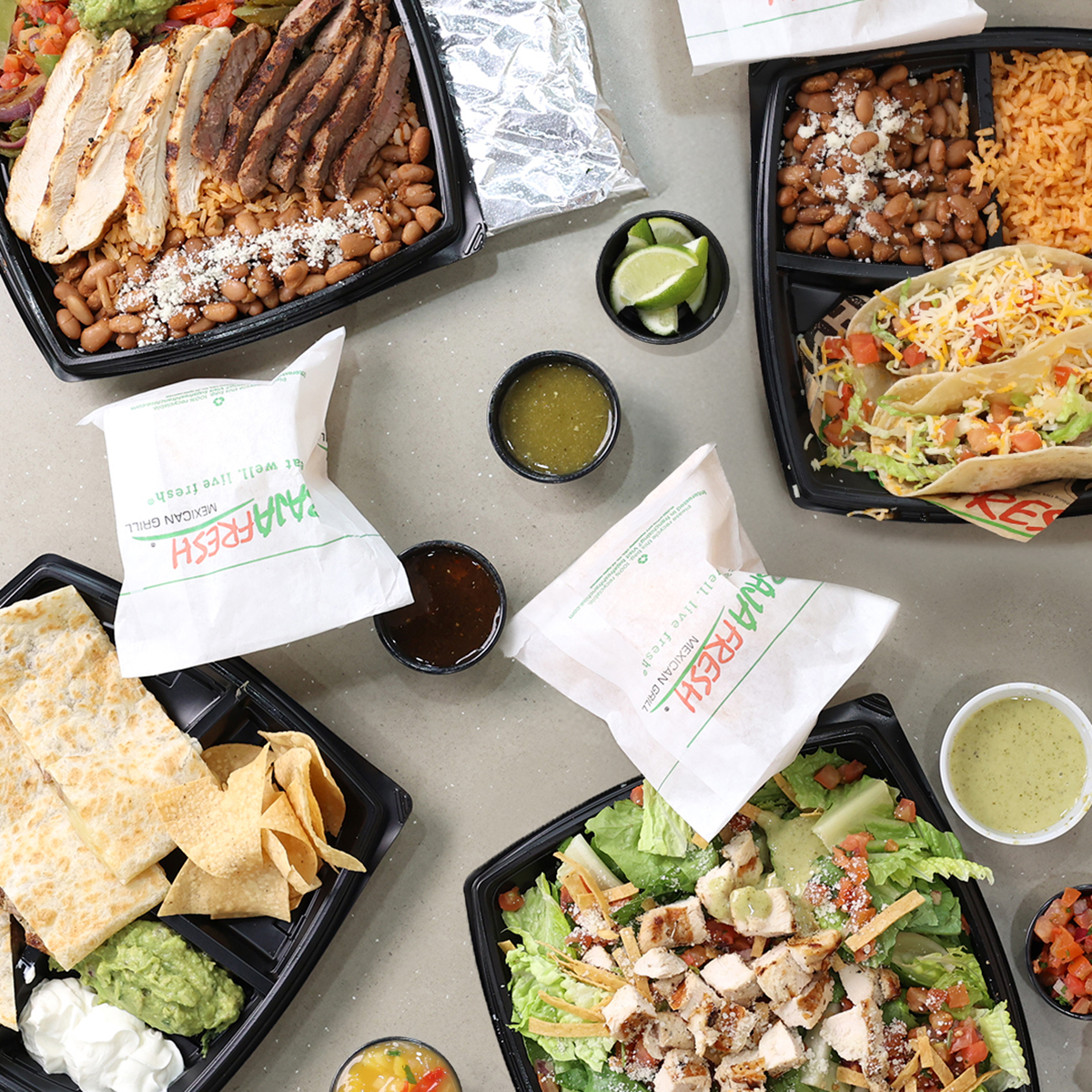 Overhead images of food
