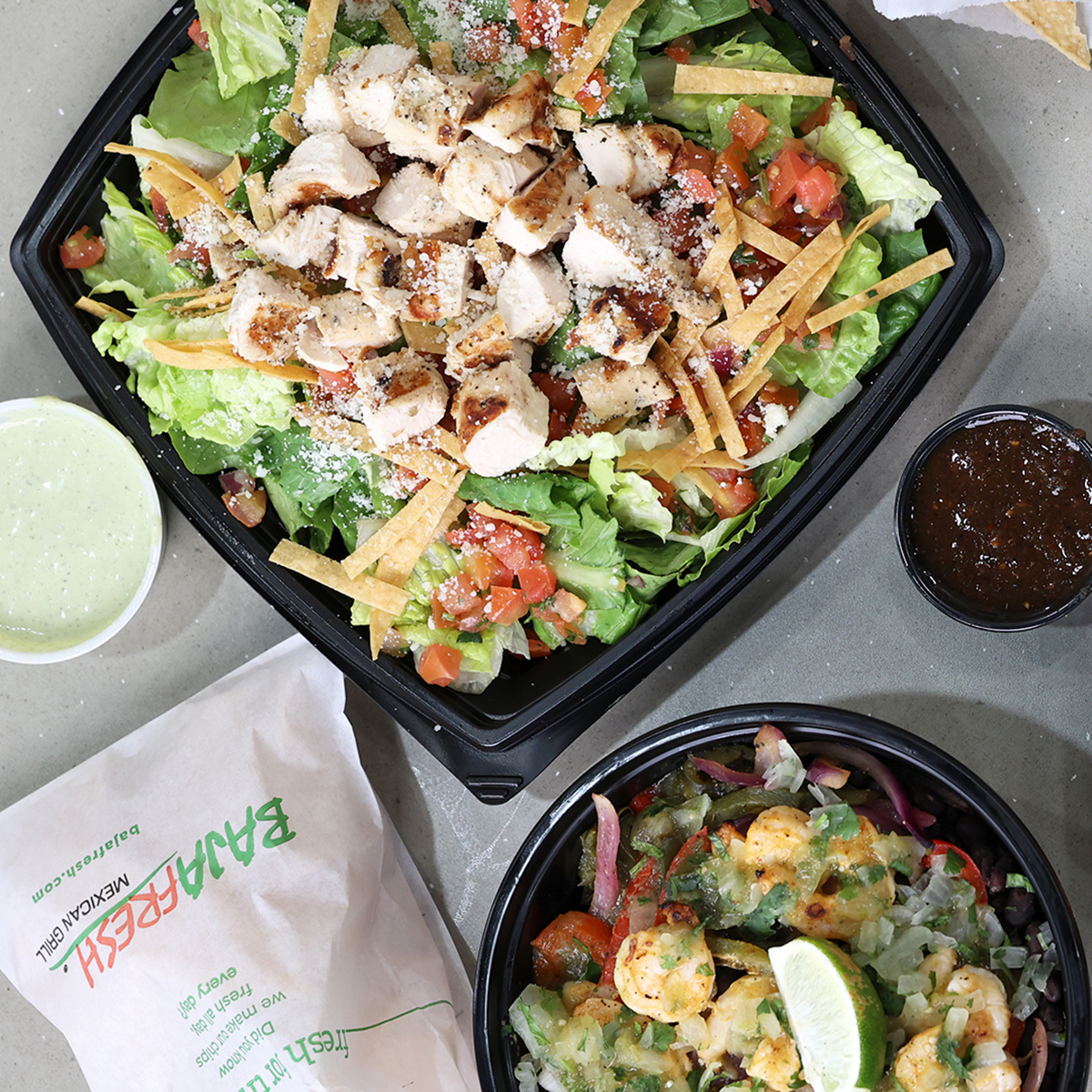 Overhead images of food